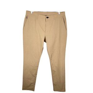 PUBLIC REC Men's Tan Flat Front Slim Leg Pants 35 x 34